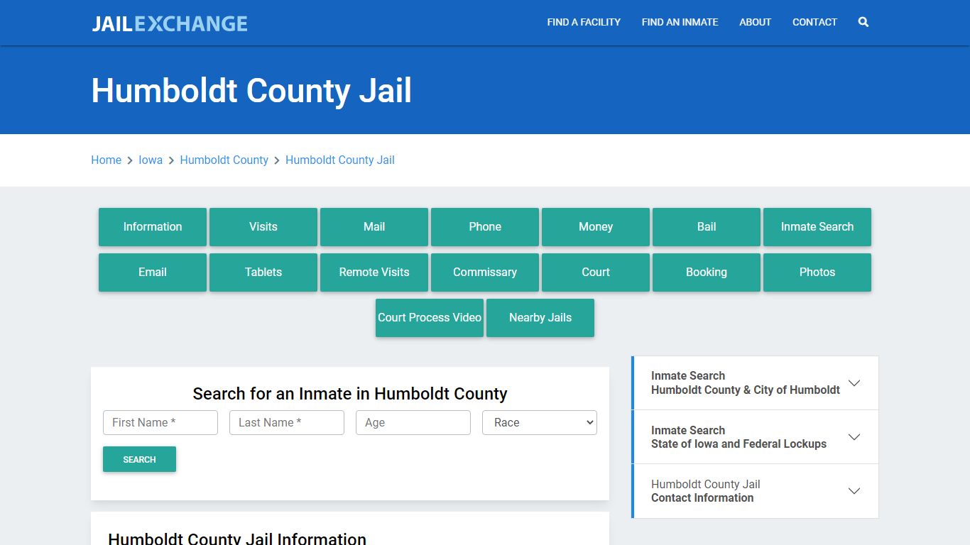 Humboldt County Jail Roster Lookup, IA, Inmate Search